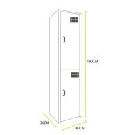 Locker Color Negro - 2 Puertas