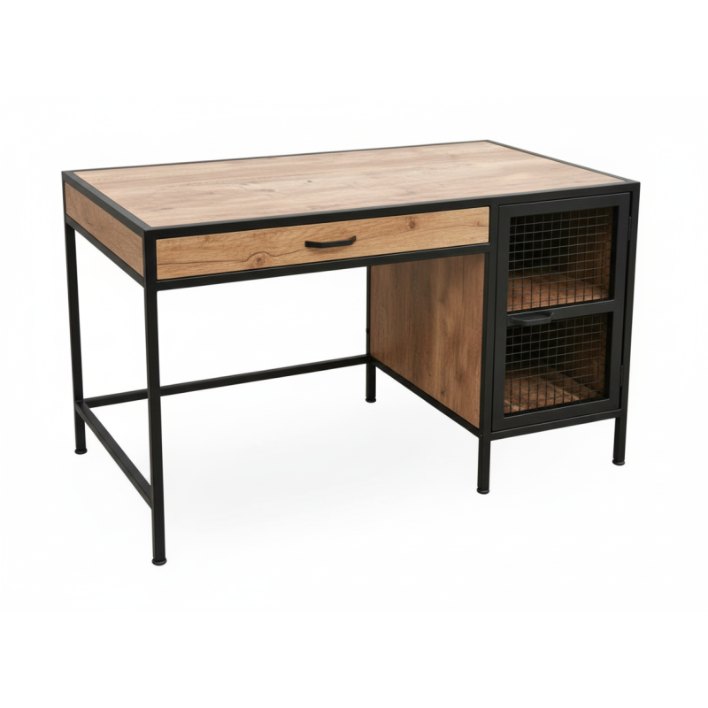 Escritorio Drawers / Café con negro /-Escritorios Industriales-Muebles para oficina Guadalajara y CDMX