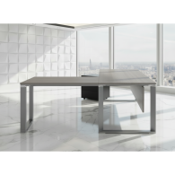 Escritorio de oficina ejecutivo en aluminio y vidrio de esquina