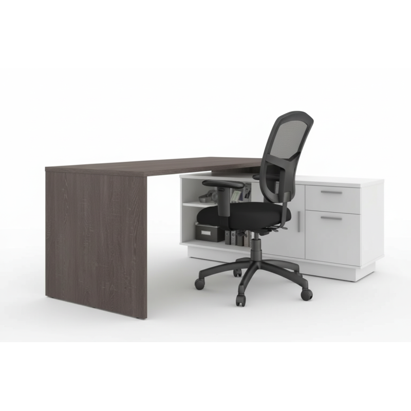 Escritorio Para Computadora De Madera En Forma De L-Inicio-Muebles para oficina Guadalajara y CDMX