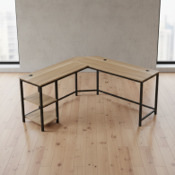 Escritorio madera industrial y metal