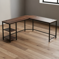 Escritorio madera industrial y metal