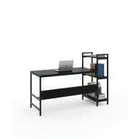 Escritorio industrial con estantes