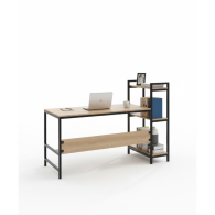 Escritorio industrial con estantes