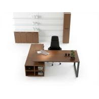 Escritorio de oficina modular en laminado y metal