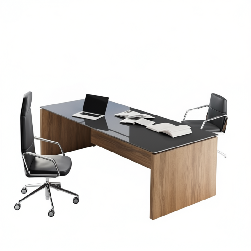 Escritorio de oficina con cajones-Escritorios Directivos-Muebles para oficina Guadalajara y CDMX