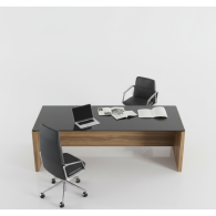 Escritorio de oficina Black Glass Duo