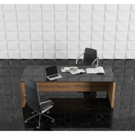 Escritorio de oficina Black Glass Duo