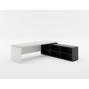 Escritorio de oficina ejecutivo con estantes