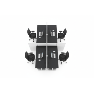 Escritorio de estacion de trabajo de oficina WorkZone Quad