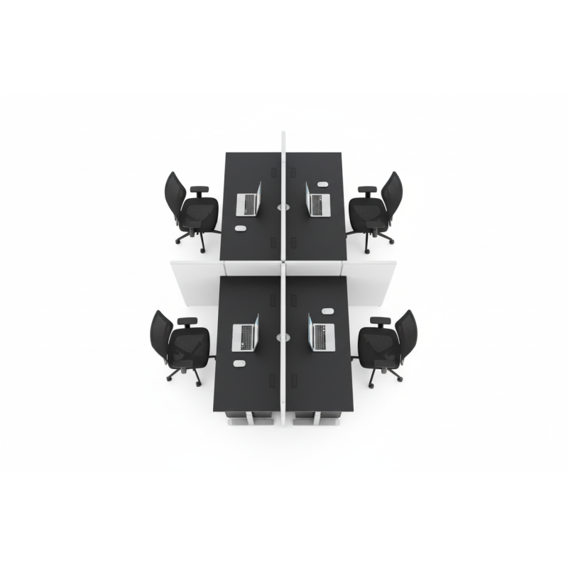 Escritorio de estacion de trabajo de oficina WorkZone Quad-Inicio-Muebles para oficina Guadalajara y CDMX