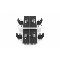 Escritorio de estacion de trabajo de oficina WorkZone Quad