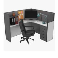 Cubículo estación de trabajo Black ELLEGANCE