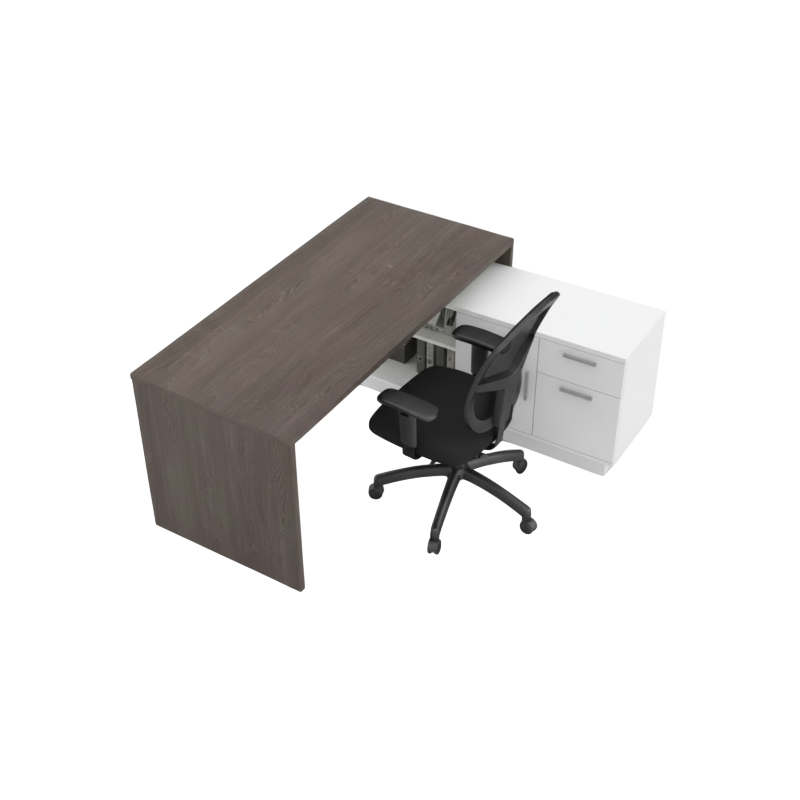 Escritorio Para Computadora De Madera En Forma De L-Home-Muebles para oficina Guadalajara y CDMX