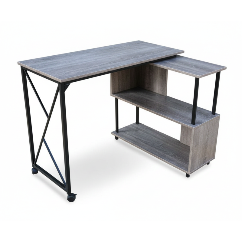 Escritorio Capuccino / Café / Melamina / Metal-Escritorios Industriales-Muebles para oficina Guadalajara y CDMX