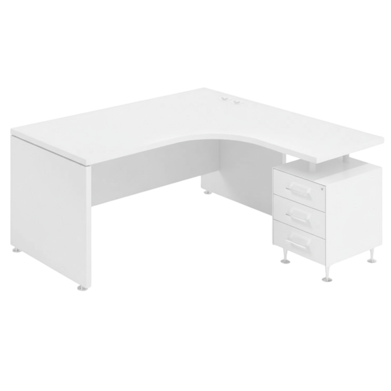 Escritorio Blanco - Industrial-Escritorios en L-Muebles para oficina Guadalajara y CDMX