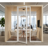 Cabina de oficina de madera