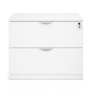 Archivero Horizontal Ejecutivo Blanco 2 Gavetas con Cerradura