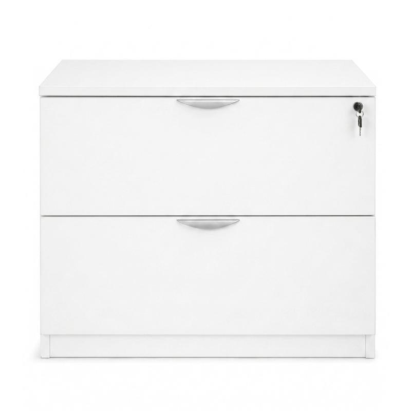 Archivero Horizontal Ejecutivo Blanco 2 Gavetas con Cerradura-Home-Muebles para oficina Guadalajara y CDMX