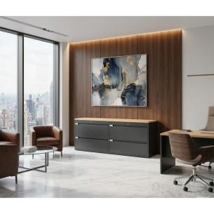 Archivero Metálico Horizontal Titan File 4 | Archivero para Oficina de 4 Gavetas con Cerradura