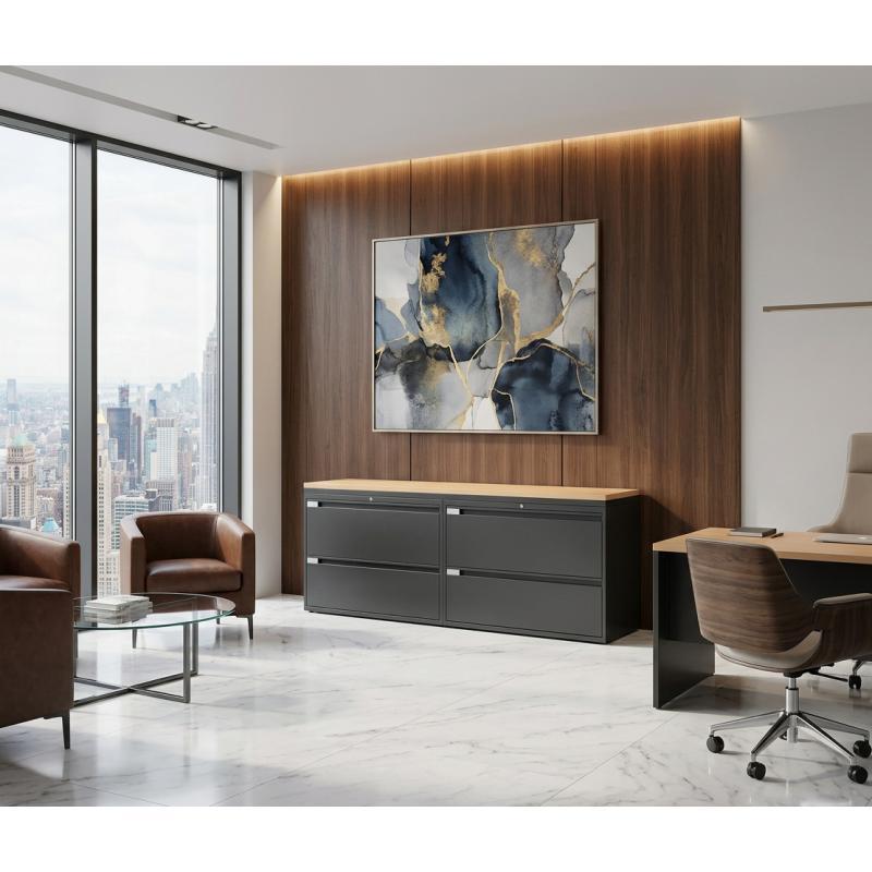 Archivero Metálico Horizontal Titan File 4 | Archivero para Oficina de 4 Gavetas con Cerradura-Inicio-Muebles para oficina Guadalajara y CDMX