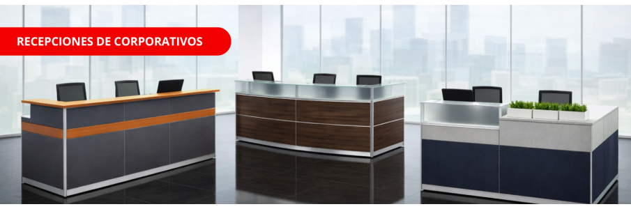 Recepciones para oficina, acabados de lujo, diseños personalizados